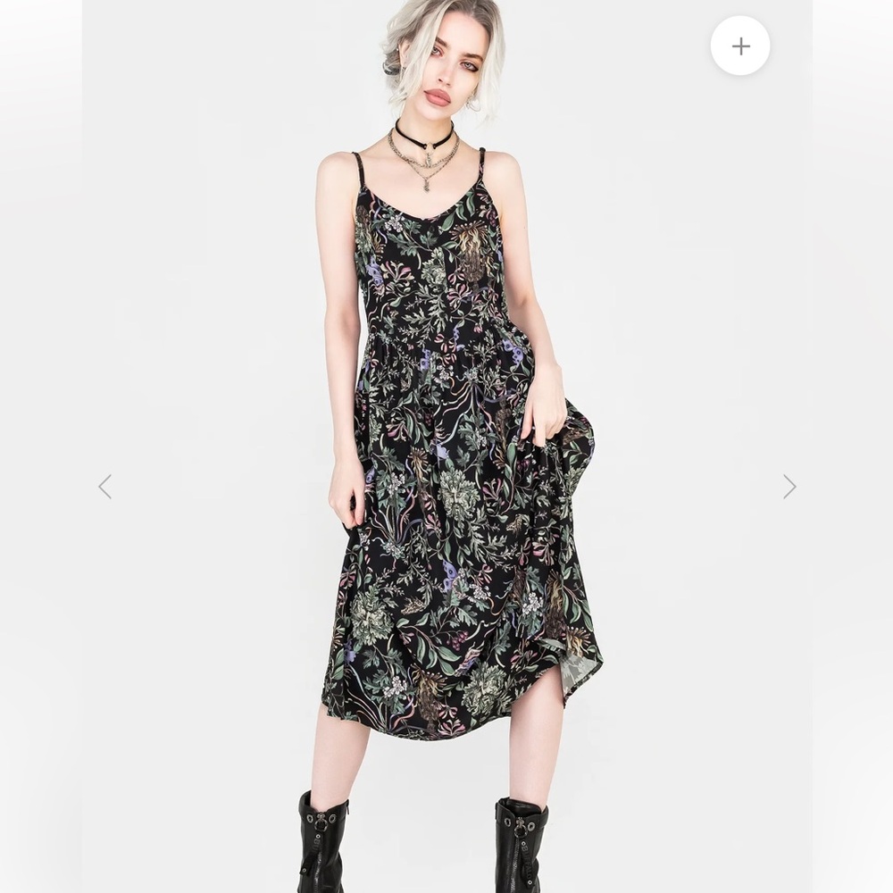 Floral Black Midi Dress